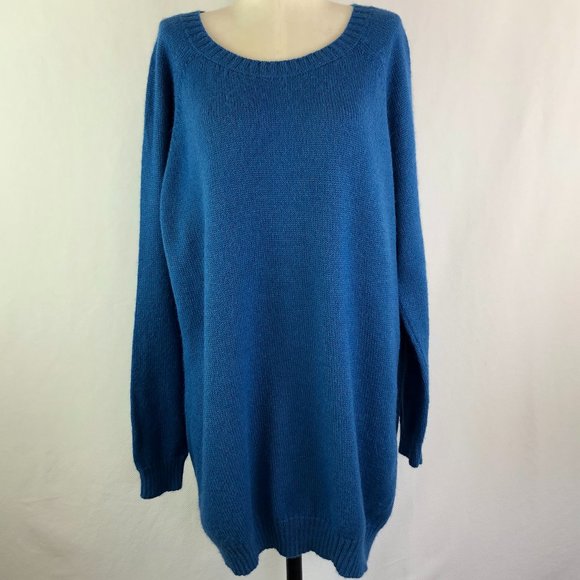 Novica Alpaca Blend Cozy Cobalt Crew Neck Sweater